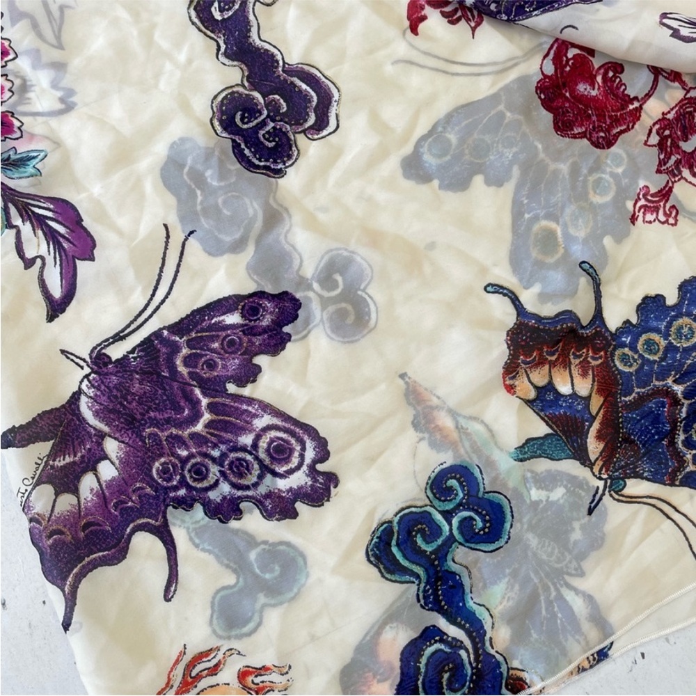 Auth ROBERTO CAVALLI S/S 2003 Dragon Tattoo Silk Scarf - Picture 5 of 11